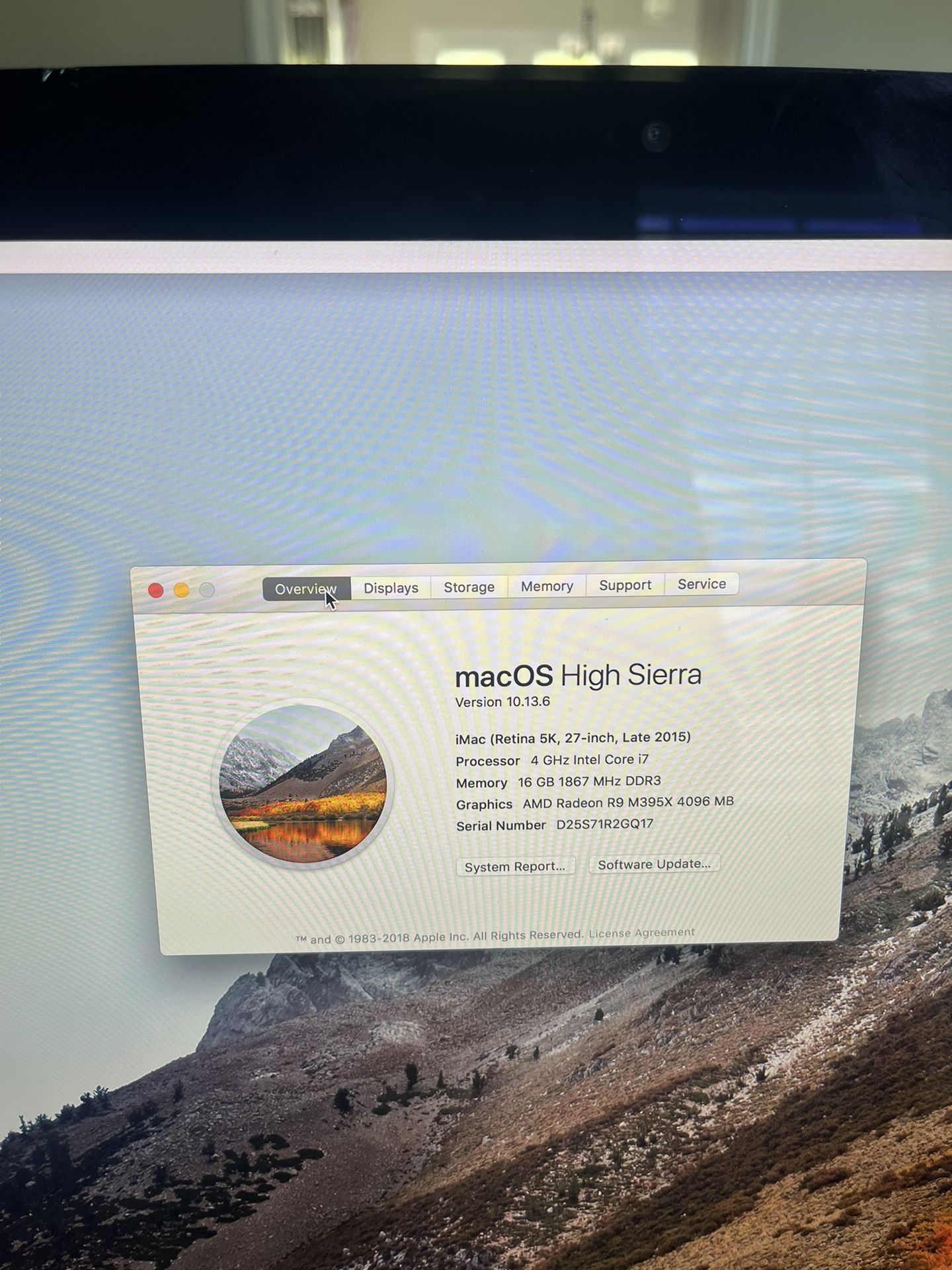 Apple iMac 2015, i7, 16GB, 250GB - $125