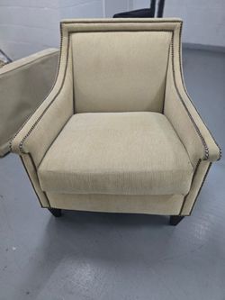 Ivory Nailhead Arm Chair