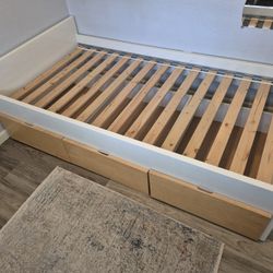 Ikea Single Bed with Storage Drawers
