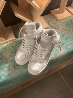 Nike Air Force 1 High '07 white sneakers #airforce1 #basketball Soles painted white (yellow before)