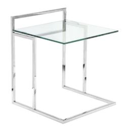 Modern Sled Glass Side Table