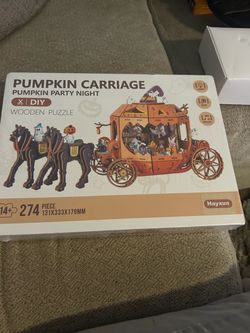 New Hayxun Pumpkin Carriage 3D Wooden Puzzle 274 Pieces