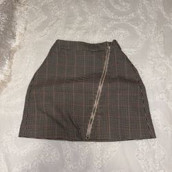 Brown Plaid Skirt