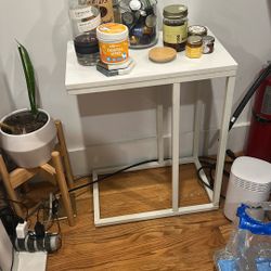White Couch Side Table