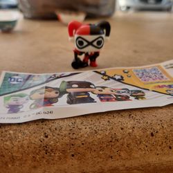 DC funko kinder candy Harley Quinn toy figure approx 2 inches 