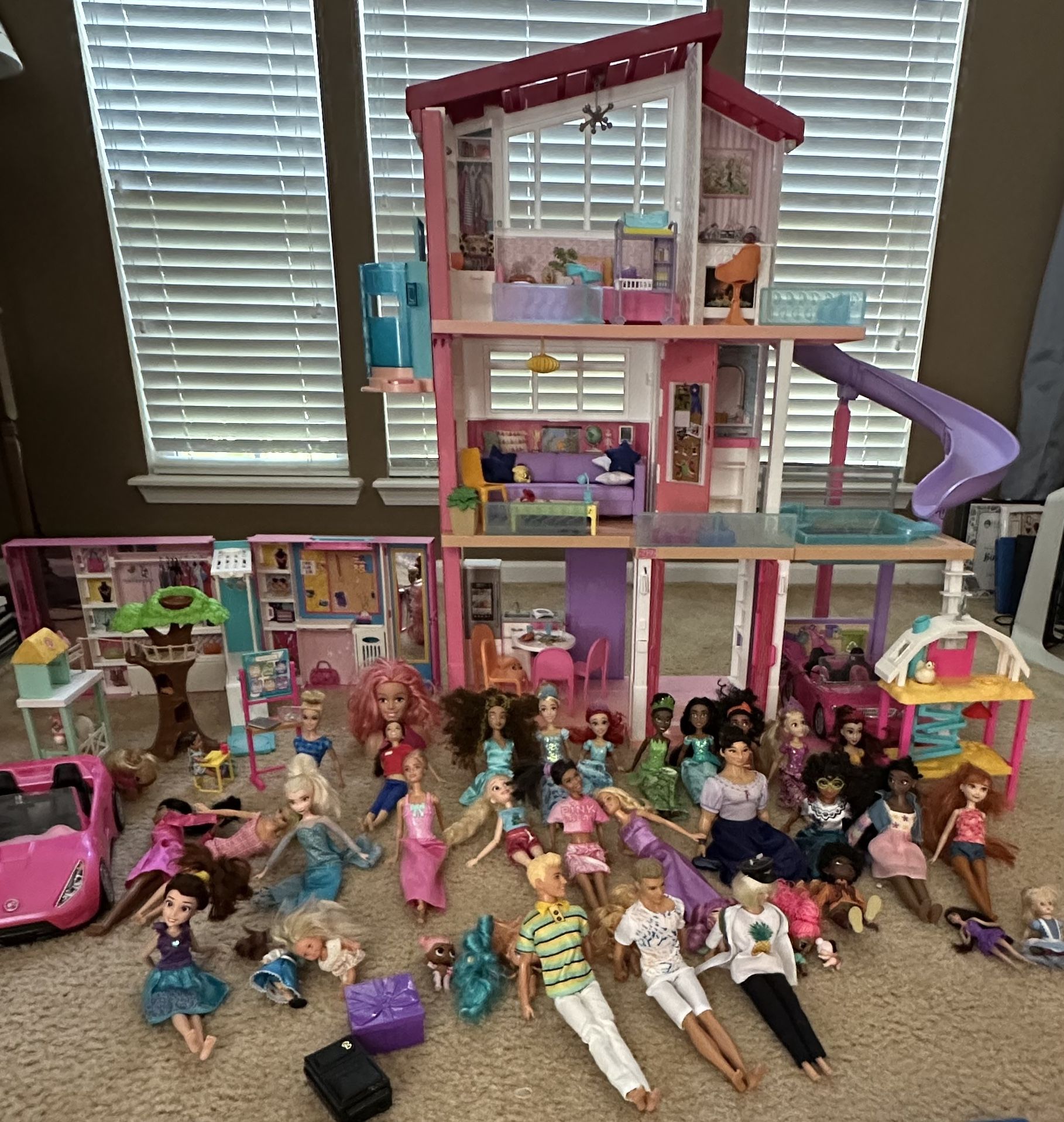 Huge Barbie Lot Including Dream house, ~30 Dolls, Clothes, Accessories, Play Sets