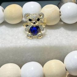 14k Gold Plated Bear Ring 