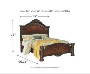 SALE PENDING - Complete 7-Piece Ashley Millennium "North Shore" King Bedroom Set with Tempur-Pedic Mattress