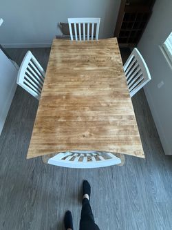 Wooden dining table with 4 chairs