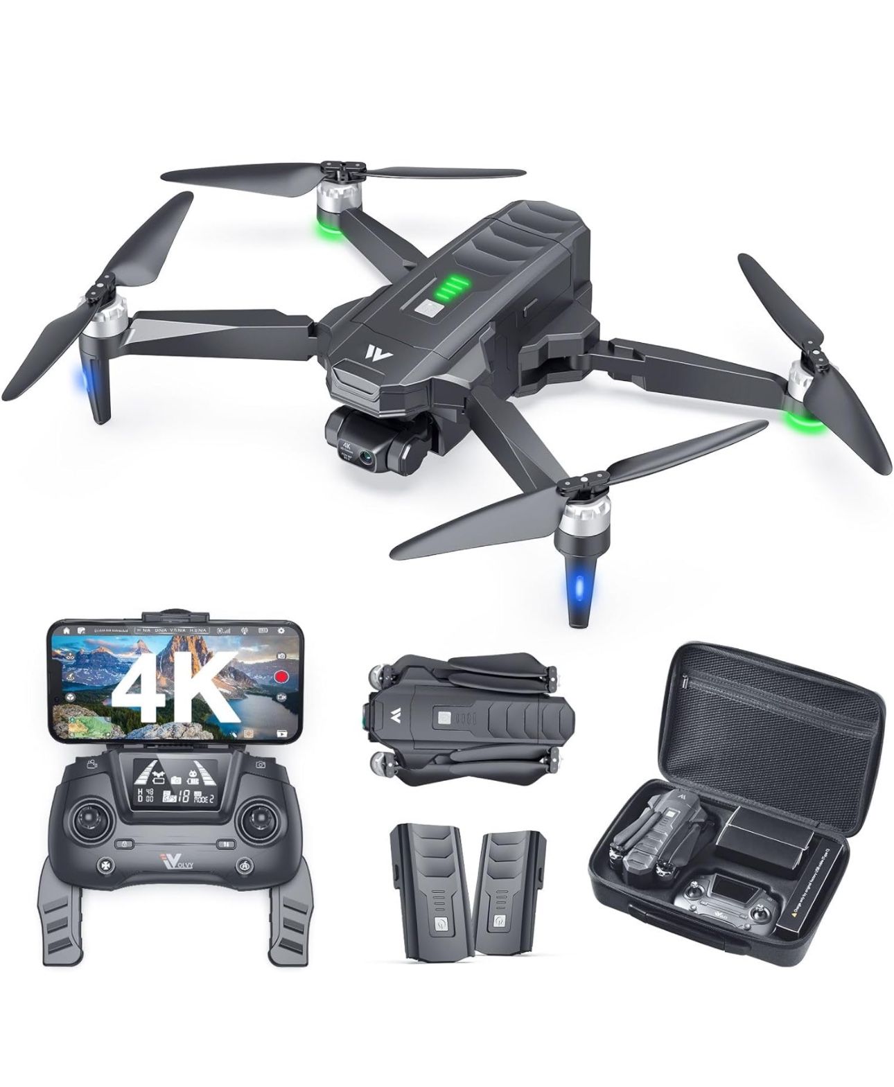 ATTOP Drones with Camera for Adults 4k EIS Camera, 2-Axis Gimbal GPS Drone with Brushless Motor, 60Mins Flight Time, 5G Wi-Fi Transmission - Toy Toys 