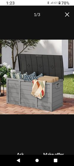 75 gallon deck box brand new in the box storage box patio storage outdoor storage deck box three colors available 🆕✅