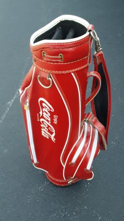 Vintage Ron Miller Coca Cola Red Leather Carry Golf Club Bag