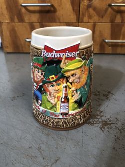 Vintage 1997 St. Patrick’s Day Budweiser Collectible Stein, $20