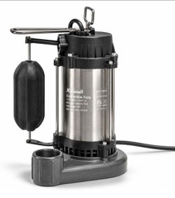 3/4 HP Submersible Sump Pump, 5500 GPH Cast Iron & Stainless Steel Water Pump with Integrated Vertical Float Switch for Basement, Drainage & Flooding