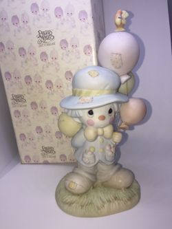Precious moments clown with balloons 1980s