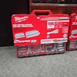 106pc Milwaukee PACKOUT 1/4" & 3/8" Mechanics Tool Set, New, Financing Available 