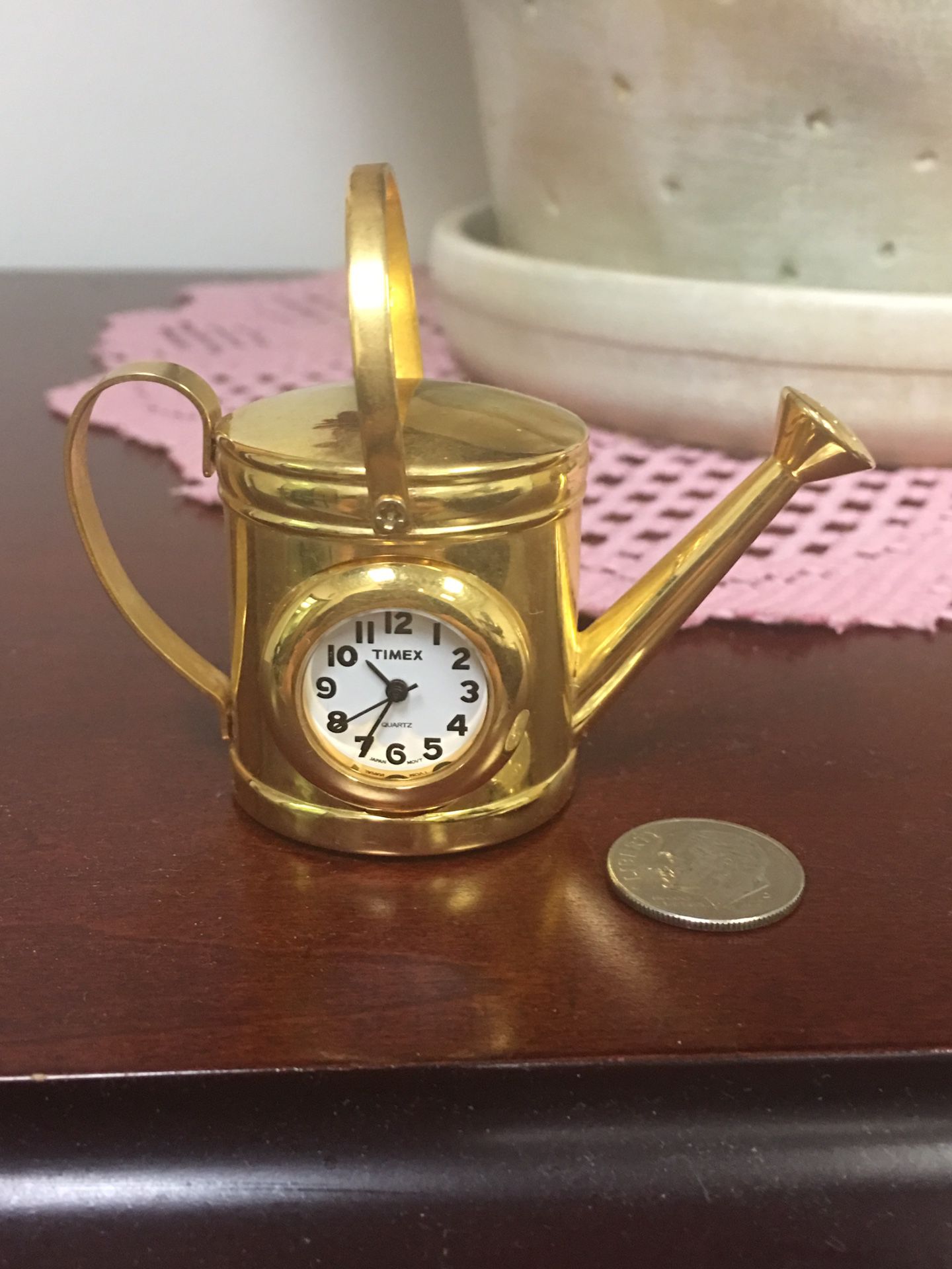 Vintage Timex Miniature Clock Watering Can
