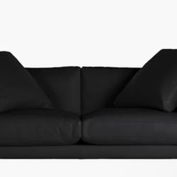 DWR Como Black Leather Sofa