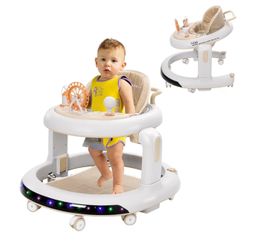 4 in 1 Foldable Baby Walker,Baby Standing Activity Center,Adjustable Baby Walker with Wheels,Push Walker,Exersaucer for Babies,Andador para Bebes de 6