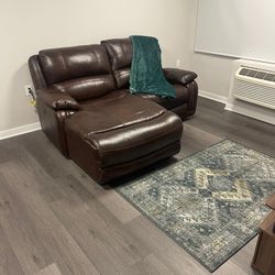 Leather Sofa L Shaped Brown 