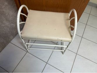 White metal vanity seat
