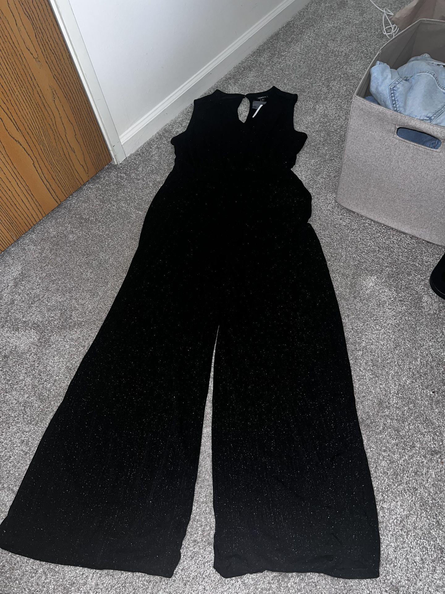 Brand New Torrid Black Glitter Jumpsuit – Size 0 (12/L)