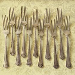 Carmel by Wallace Sterling Silver 11 Dinner Forks 7 1/2” Monogram