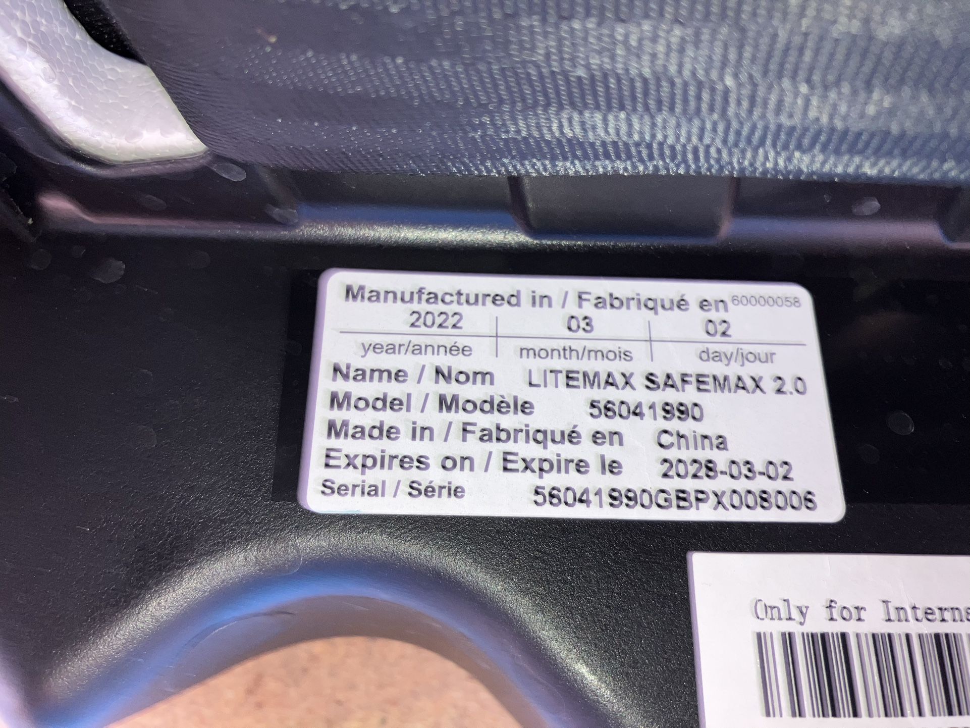 Litemax Safemax Infant Car Seat