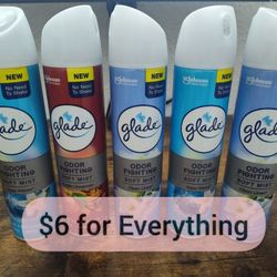 5 Glade Odor Fighting Soft Mist 8oz  $6/$6 POR LOS 4
