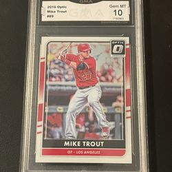 2016 Angels Mike Trout Graded 10 Baseball Card 