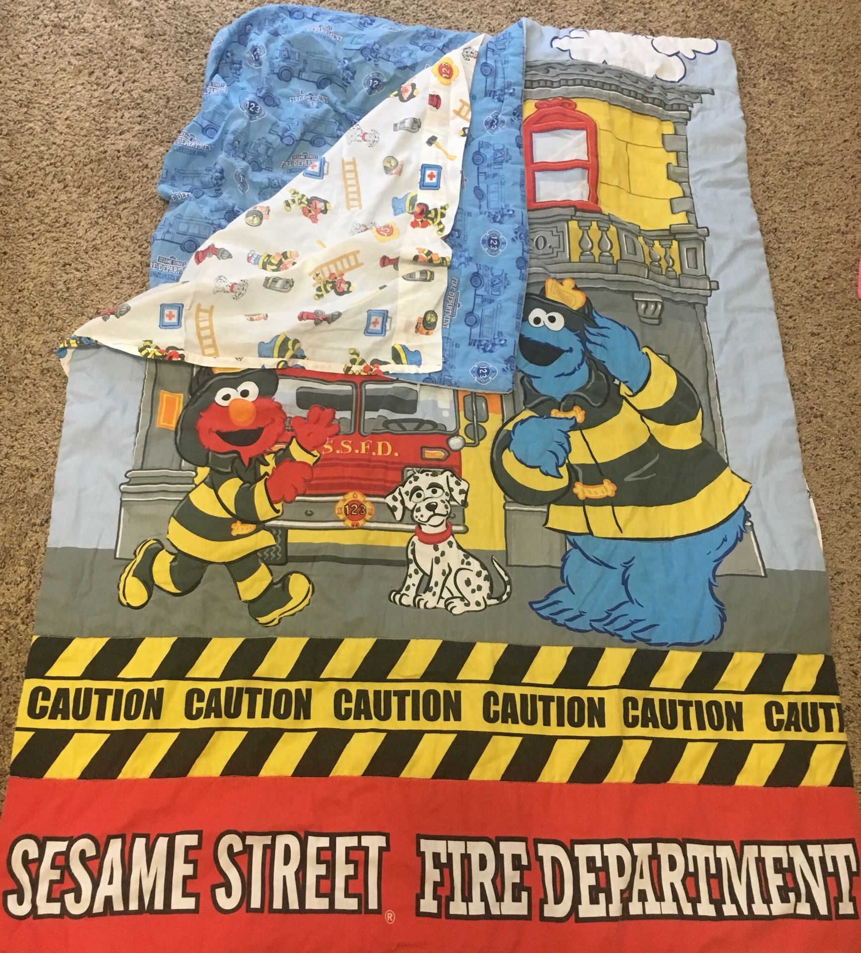 Sesame Street Fire Department toddler bedding set