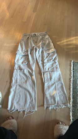 Cotton on cargo white leg jeans, size 4 US