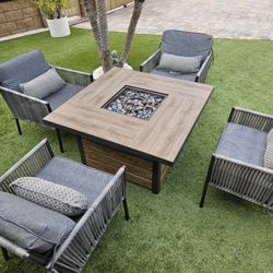 Patio Set With Fire Pit/Conversation Set/outdoor Furniture/Cash Only 