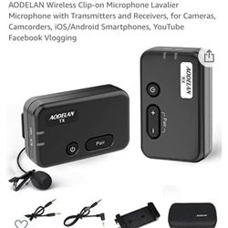 BRAND NEW Wireless clip-on mic w/transmitter & receiver iOS android Blog Videos Youtube etc. 