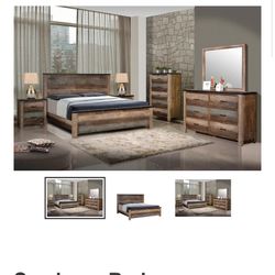 Sembene Bedroom Rustic Antique Multi-Color Queen Bed