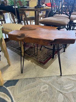Live Edge Wood Slab Coffee Table with Hairpin Legs