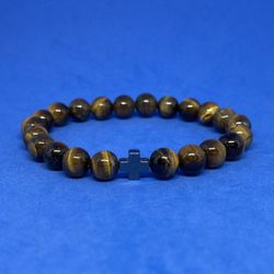 Natural Charged & Blessed Tiger Eye & Hematite Bracelet (known For; Decision & $ Making, Calm Emotions, Release & Block Negativity )