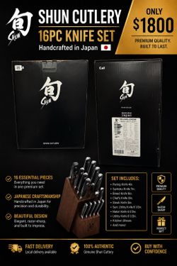 SHUN CUTLERY 16 PC KIFE SET BRAND NEW SET