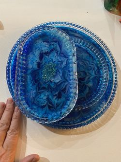 Handmade resin trays - set of 3 - unique gift idea! 