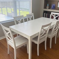 White Dining Table And 6 Chairs