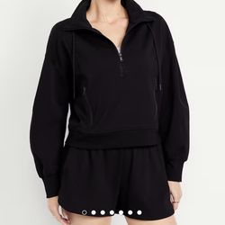 Old Navy Women’s Black Quarter Zip Pullover | Athleisure Essential
