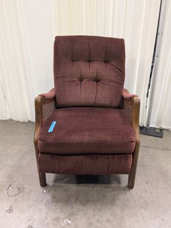 Lane Furniture Rust Tufted Cane Armchair in Wood