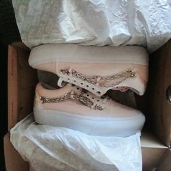 Old Skool Platfor/(chain) Blushing Brides Silvr
