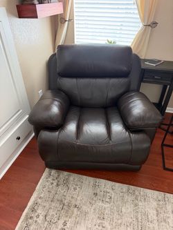 Dark Brown Leather Recliner Chair