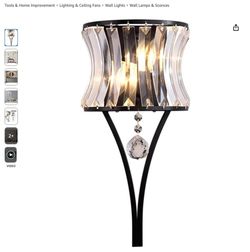 Luxury Crystal Wall Sconce - 2-Light Glass Vanity Fixture 4B-4