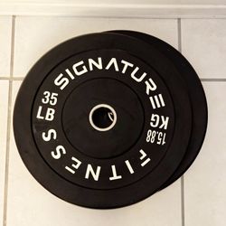 35 lb Pair Olympic Bumper Plate Weight
