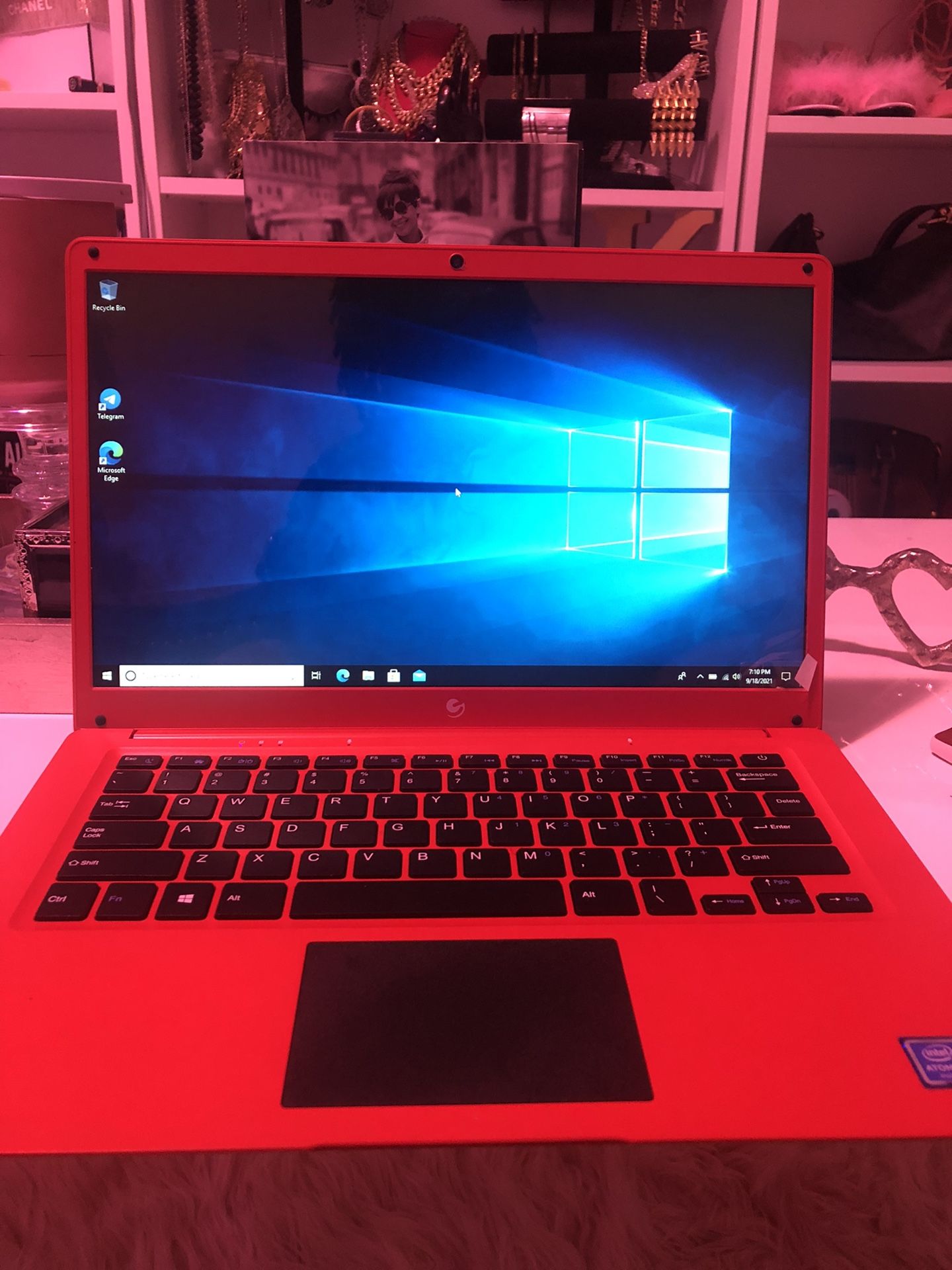 Ematic 14.1" PC Laptop, Intel Atom, 4GB RAM, 32GB HD, Windows 10, Red, EWT147RDRB