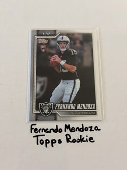 Fernando Mendoza Las Vegas Raiders QB Topps Rookie Card.