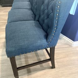 Selling Barstools blue fabric