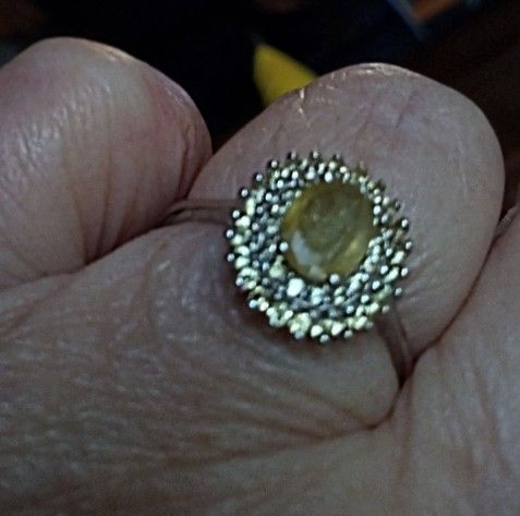 Tantalizing Yellow Sapphire Ring With Double Halo NEW Size 8 Can Be Resized